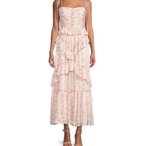 Antonio Melani Pink Catalina Crinkled Chiffon Sleeveless Maxi Dress